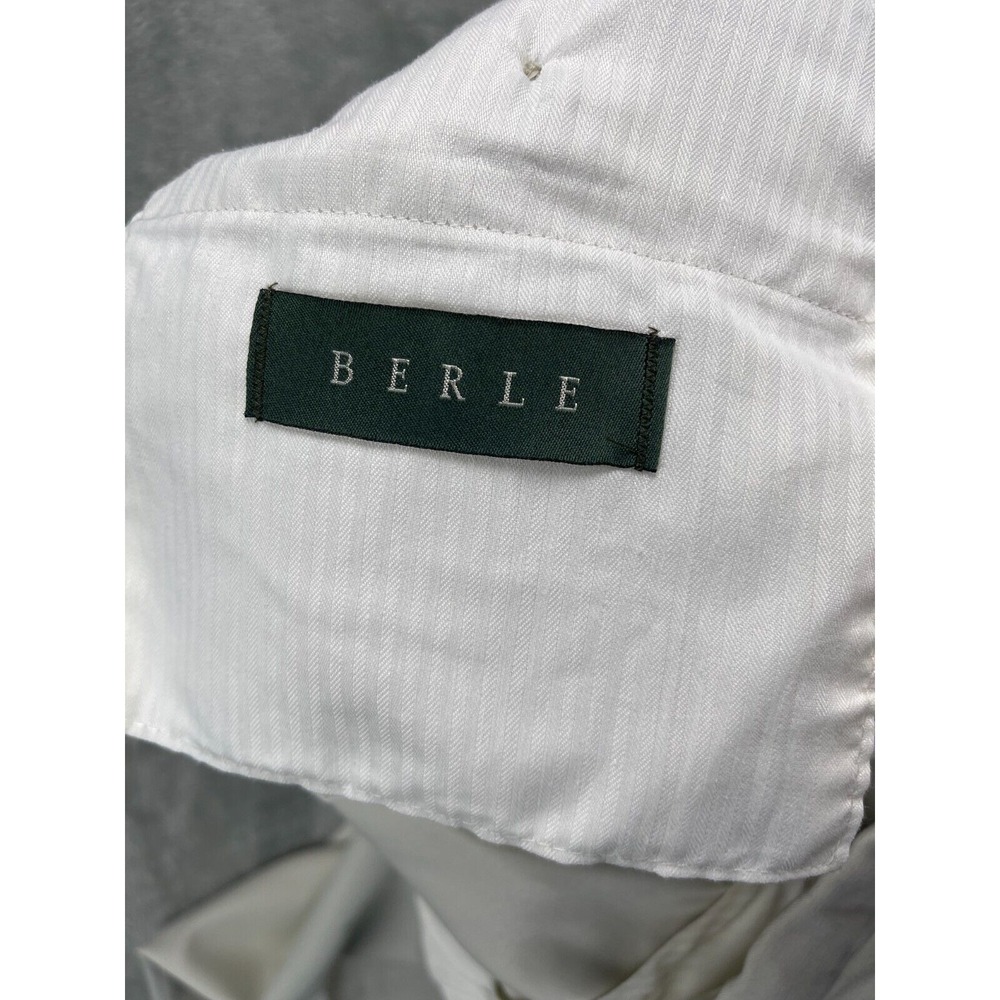 Berle Men's Dress Pants 38x29 Ivory Flat Front Stretch Pockets - Picture 7 of 10